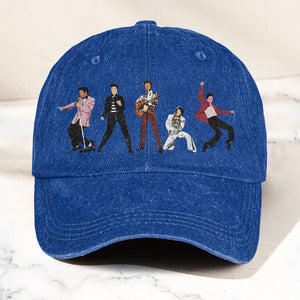 Elvis Presley Denim Cap Iconic Eras Graphic Dad Hat (With Box)