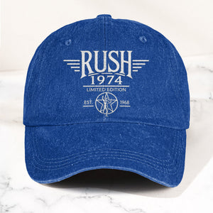 Rush Band Logo 1974 Starman Denim Cap Vintage Dad Cap Gift For Dad (With Box)