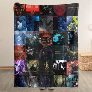 Skinny Puppy Sherpa Blanket Iconic Album Cover Collage Cozy Throw for Industrial Music Fans