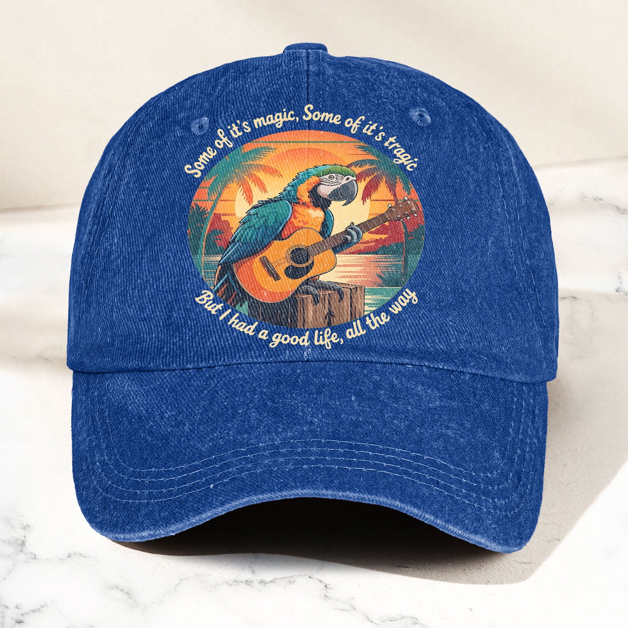 Some of Its Magic, Some of Its Tragic Denim Cap Retro Jimmy Buffett Inspired Dad Hat (With Box)