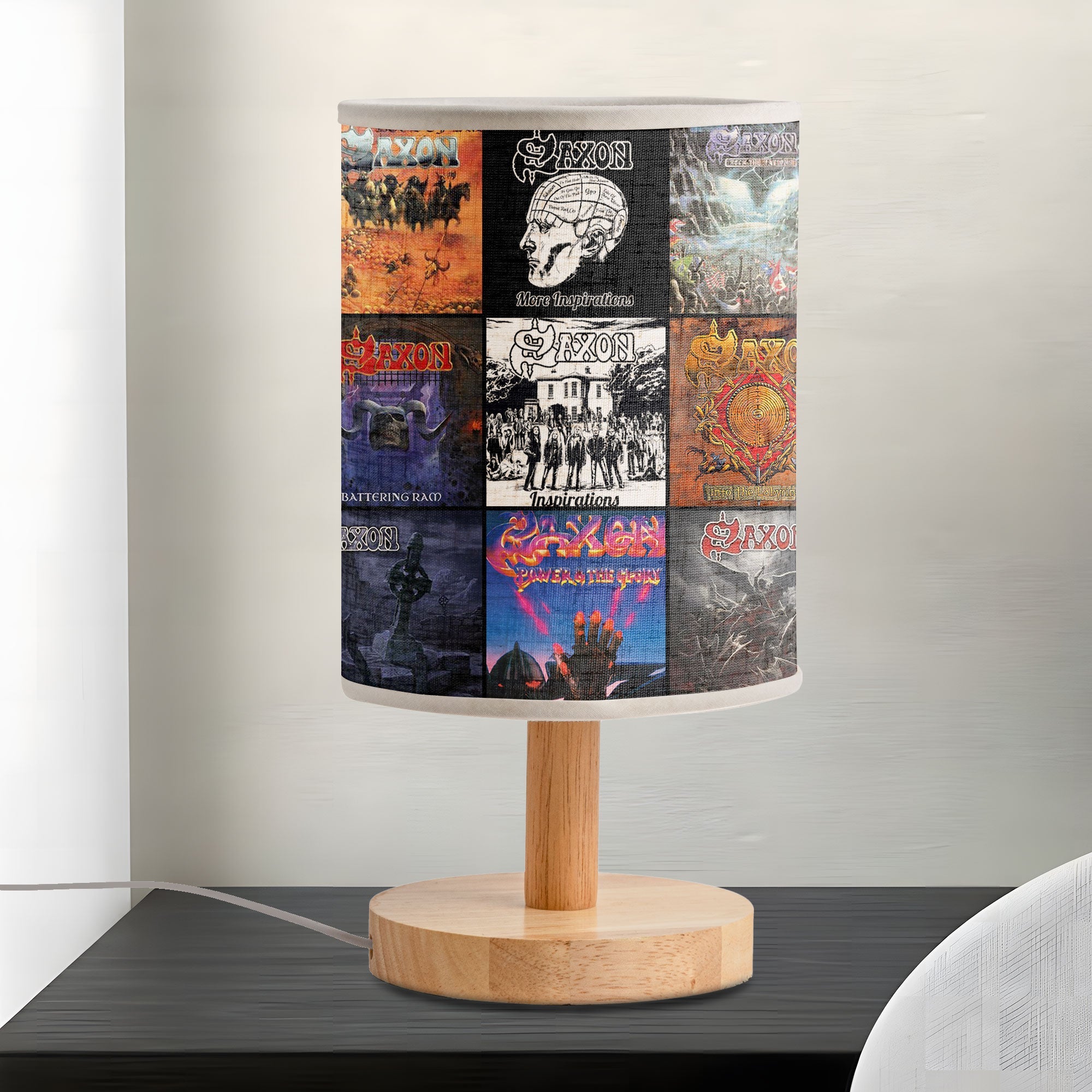 Saxon Fabric Lamp Heavy Metal Titans Album Art Collection