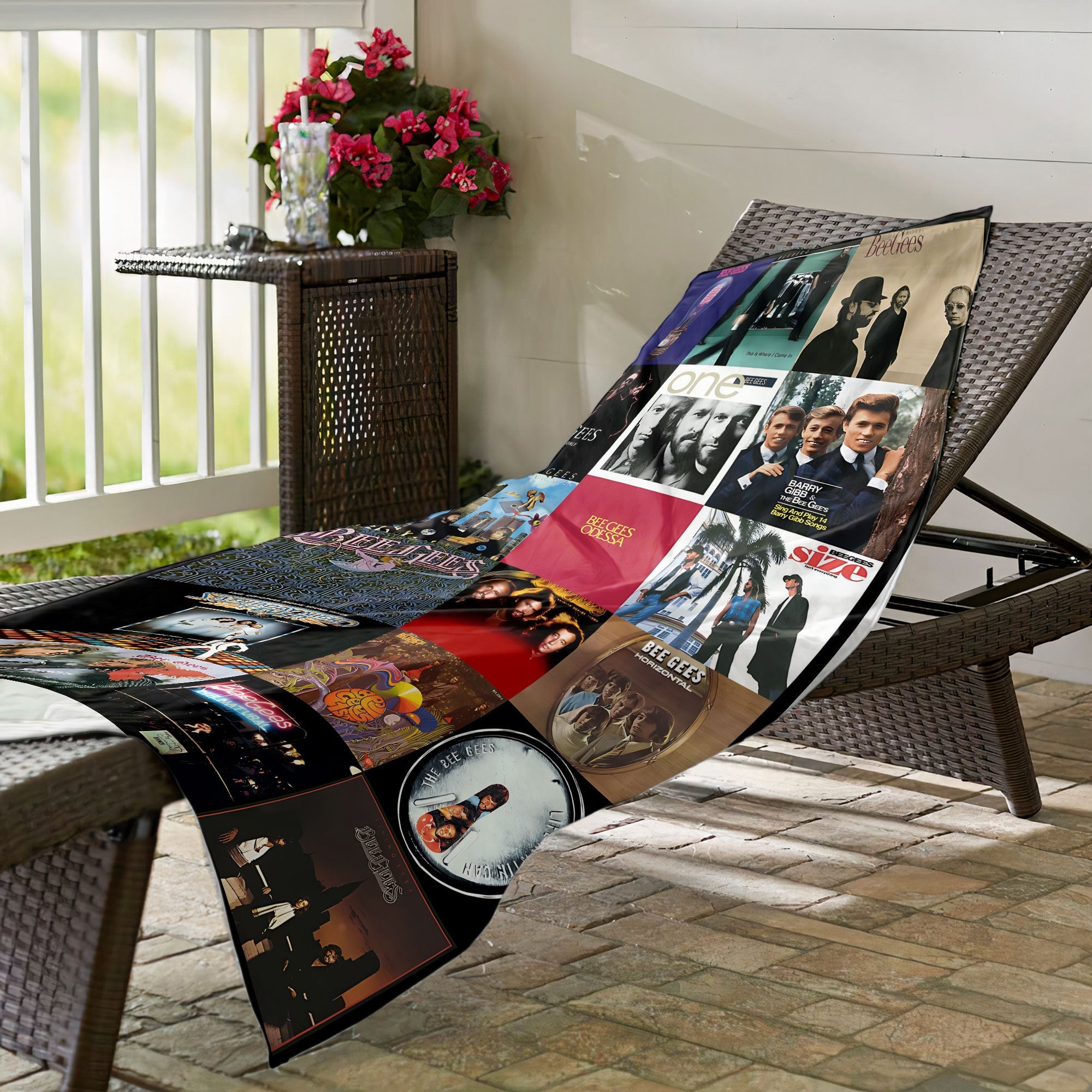 Bee Gees Beach Towel Album Cover Collage Classic Rock Towel