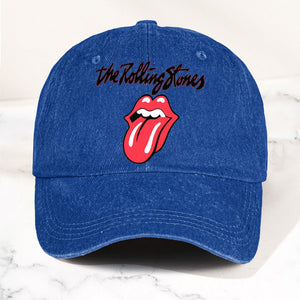 The Rolling Stones Denim Dad Cap Classic Tongue Logo Design ( With BOX)
