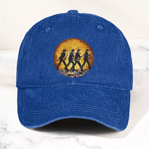 The Beatles Retro Crossing Album Art Sun Catcher Denim Cap Iconic Album Design ( With BOX)