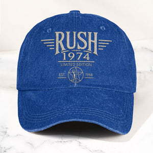 Rush 1974 Starman Logo Denim Cap Vintage Dad Cap Gift For Dad (With Box)
