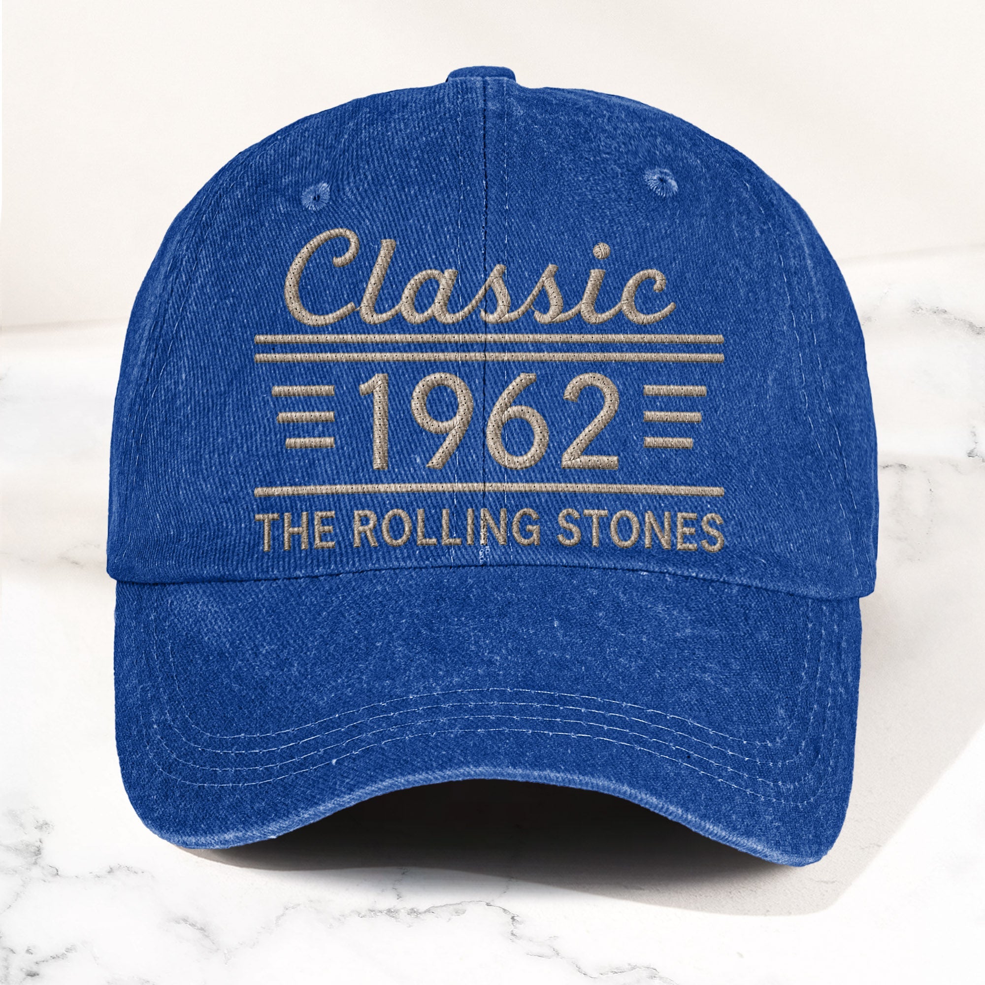 The Rolling Stones Classic 1962 Est Rock And Roll Band Music Merch Denim Cap Retro Vintage Dad Cap Gift For Dad (With Box)