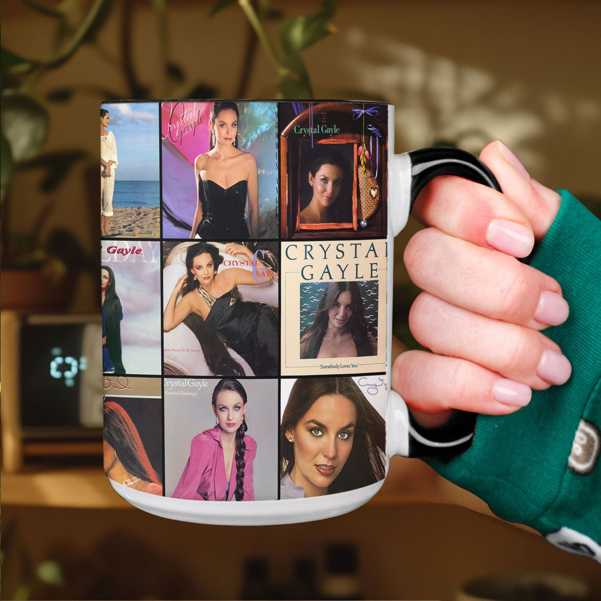 Crystal Gayle Accent Mug Classic Album Cover Collage Gift