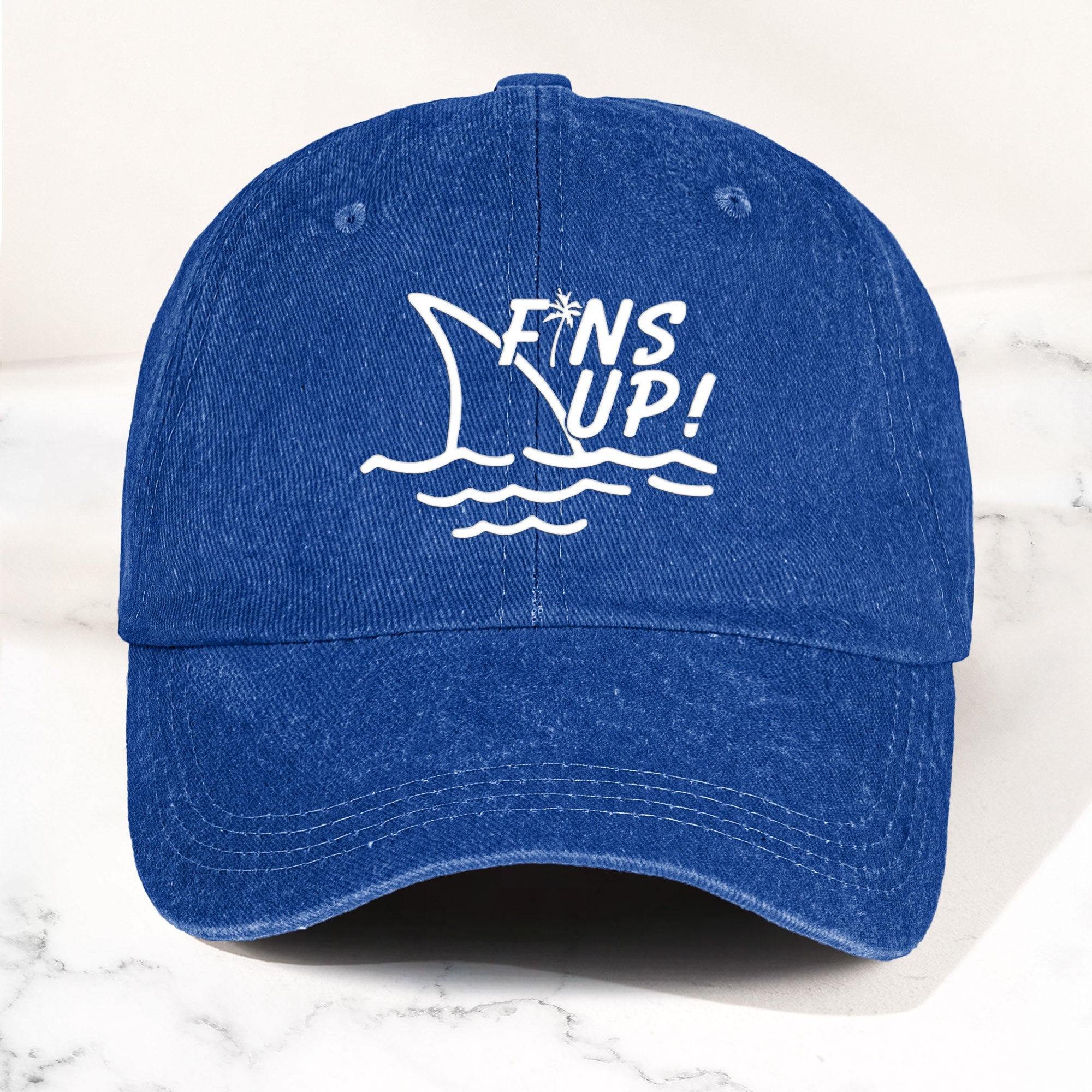 Jimmy Buffett Denim Dad Cap Fins Up Margaritaville Beach Vibes Hat (With BOX)