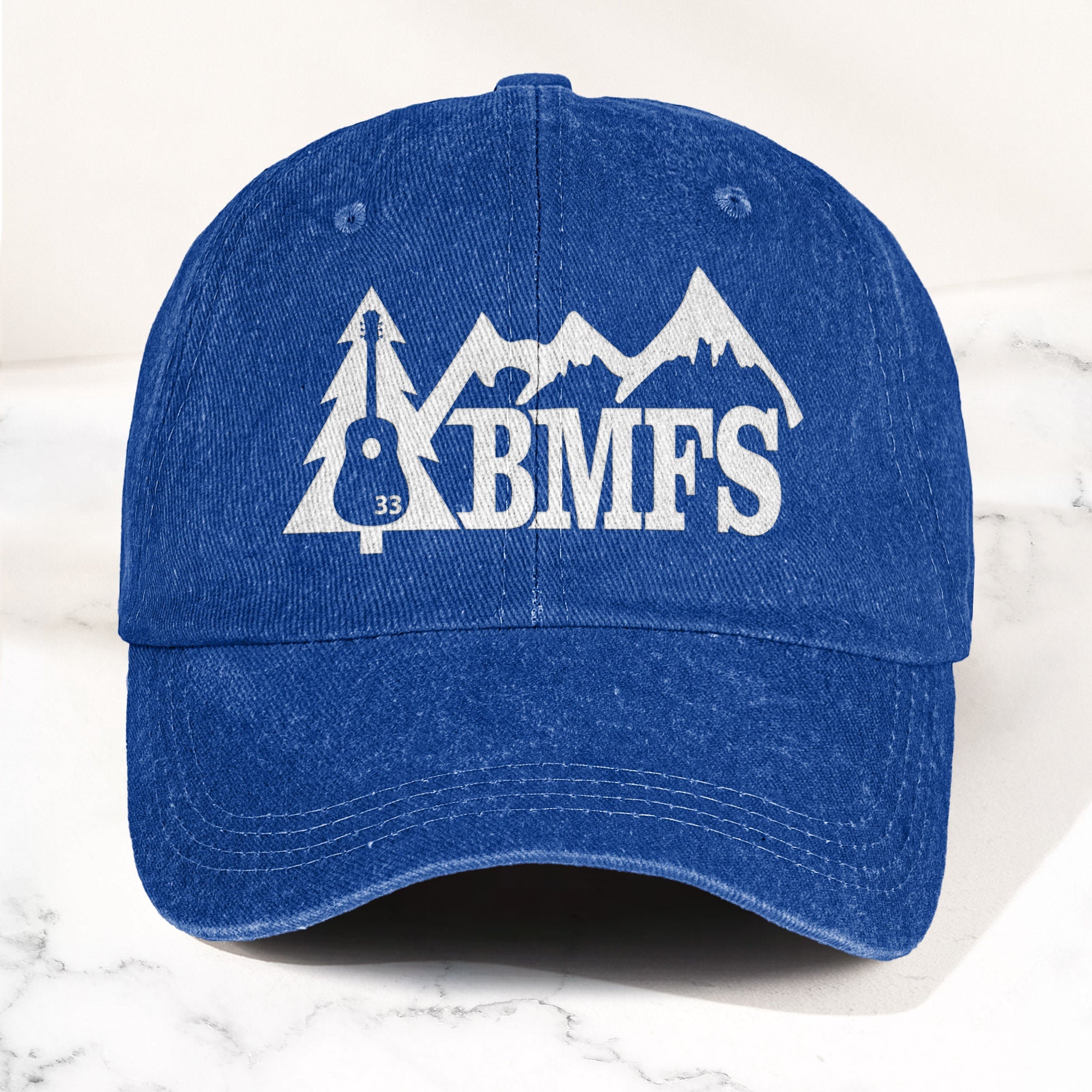 Billy Strings BMFS Acoustic Guitar Mountain Nature Music Merch Denim Cap Retro Vintage Dad Cap Gift For Dad (With Box)