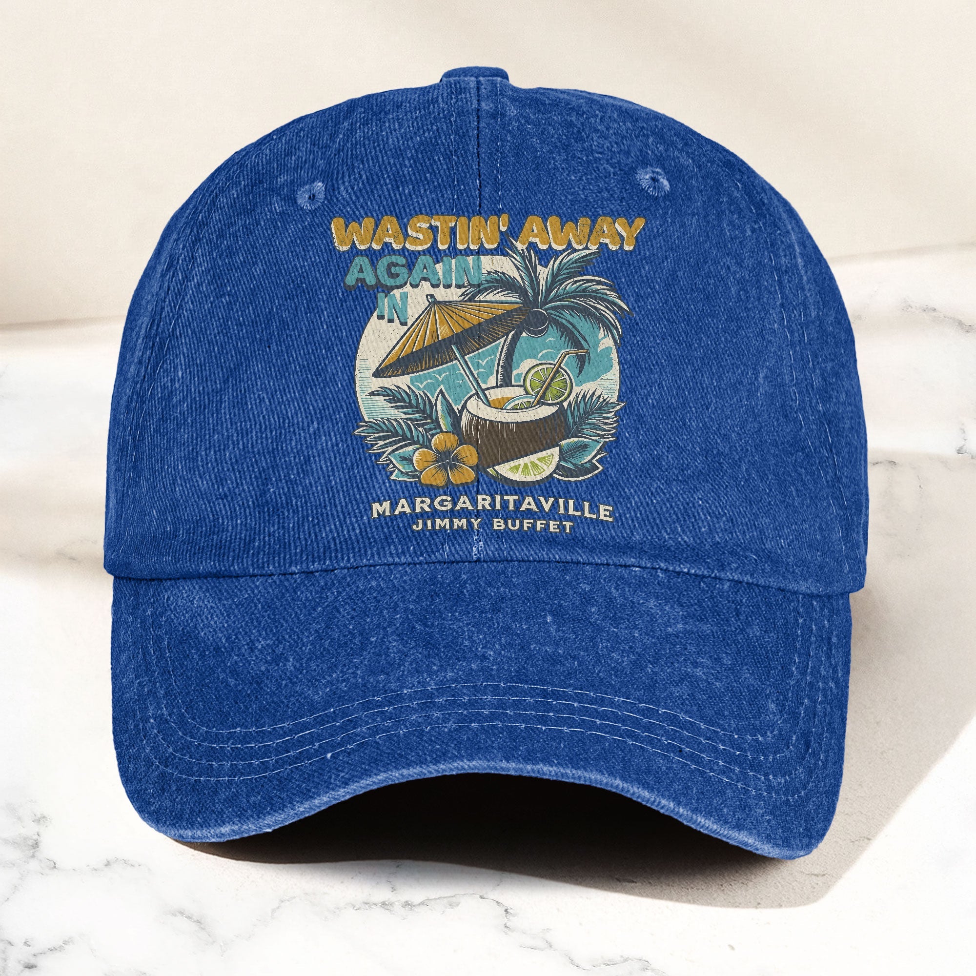 Margaritaville Denim Cap Retro Jimmy Buffett Inspired Dad Hat (With Box)