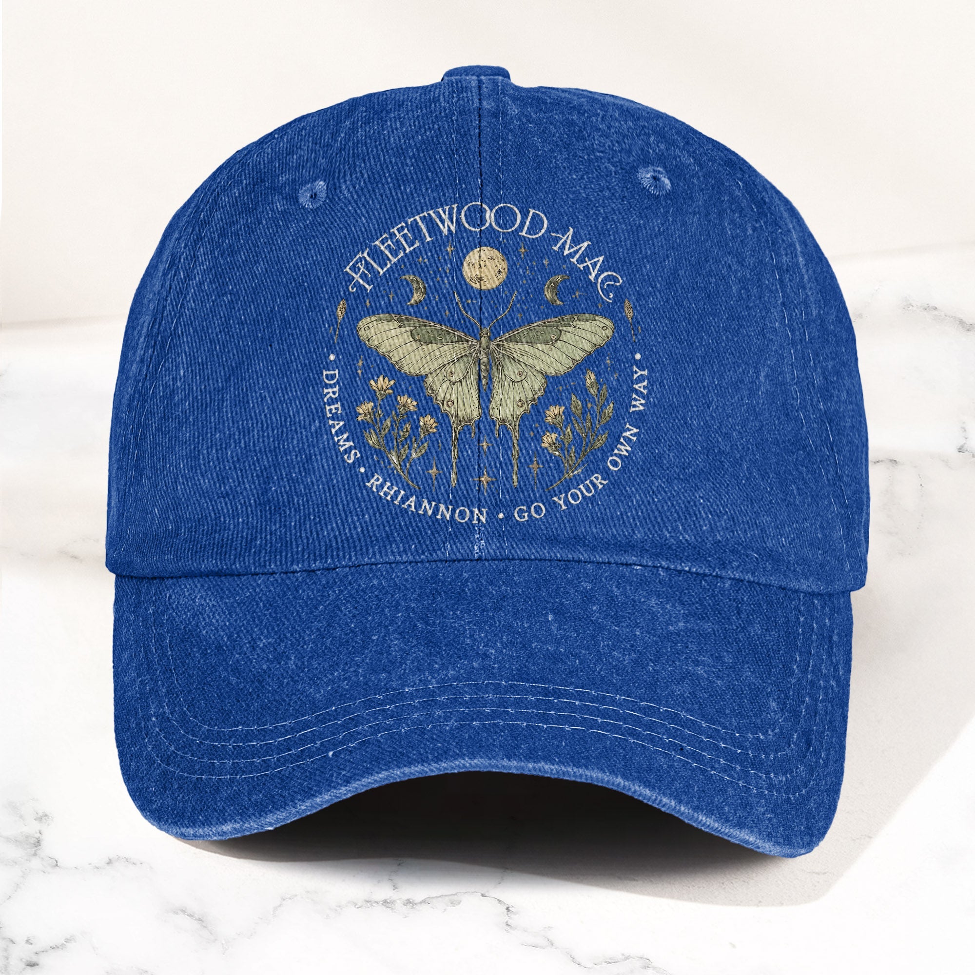 Fleetwood Mac Butterfly Mystical Graphic Vintage Denim Cap Retro Dad Cap (With Box)