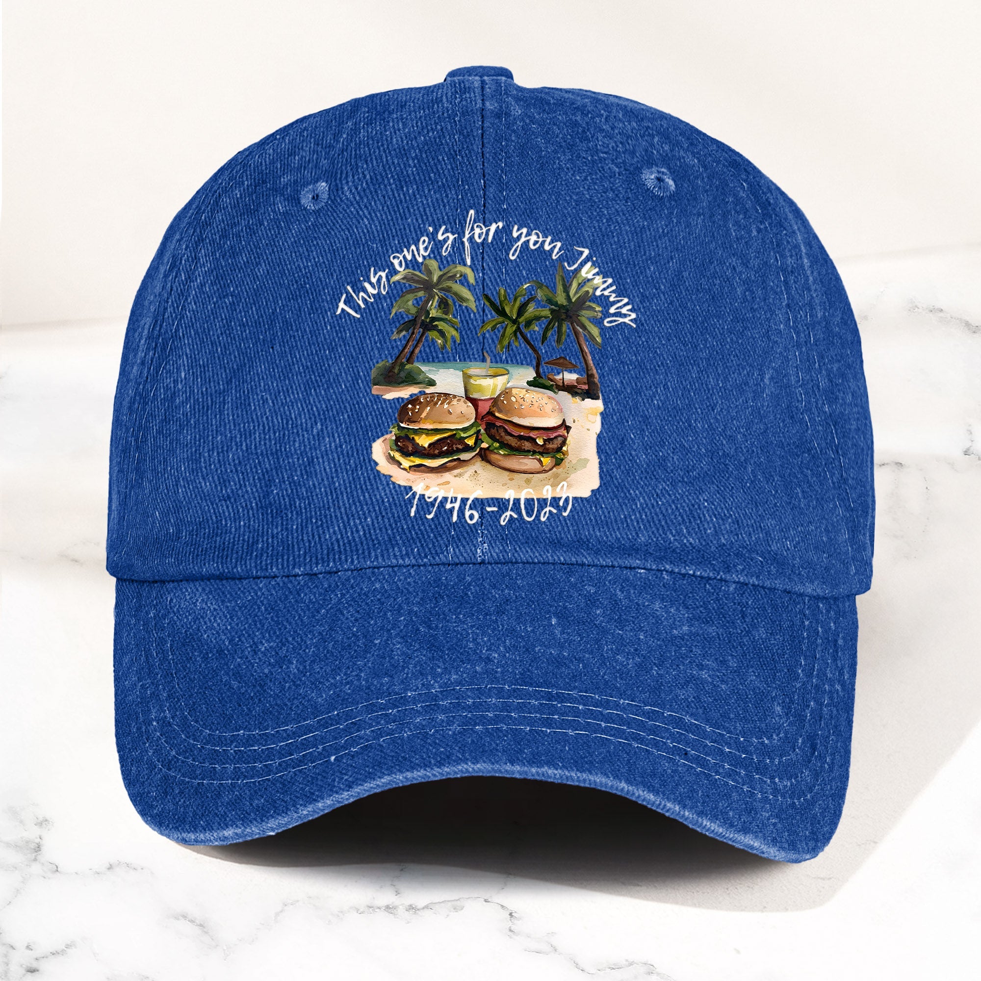 Jimmy Buffett Tribute Denim Dad Cap "This One’s For You Jimmy" Vintage Hat