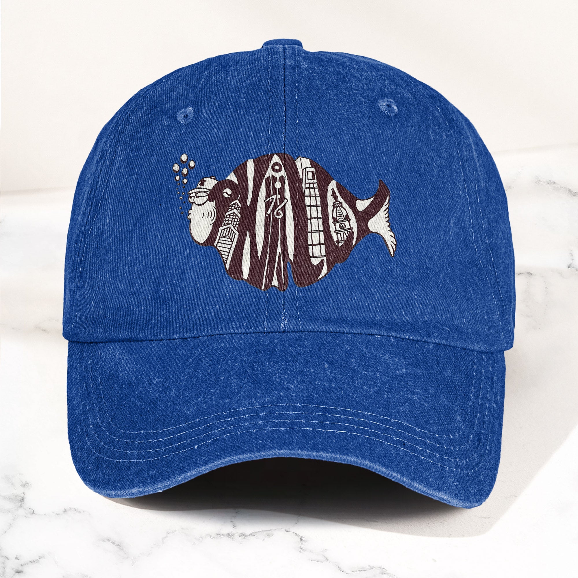 Phish Phishadelphia Logo Denim Cap Retro Music Phish Cap Gift For Dad (With Box)