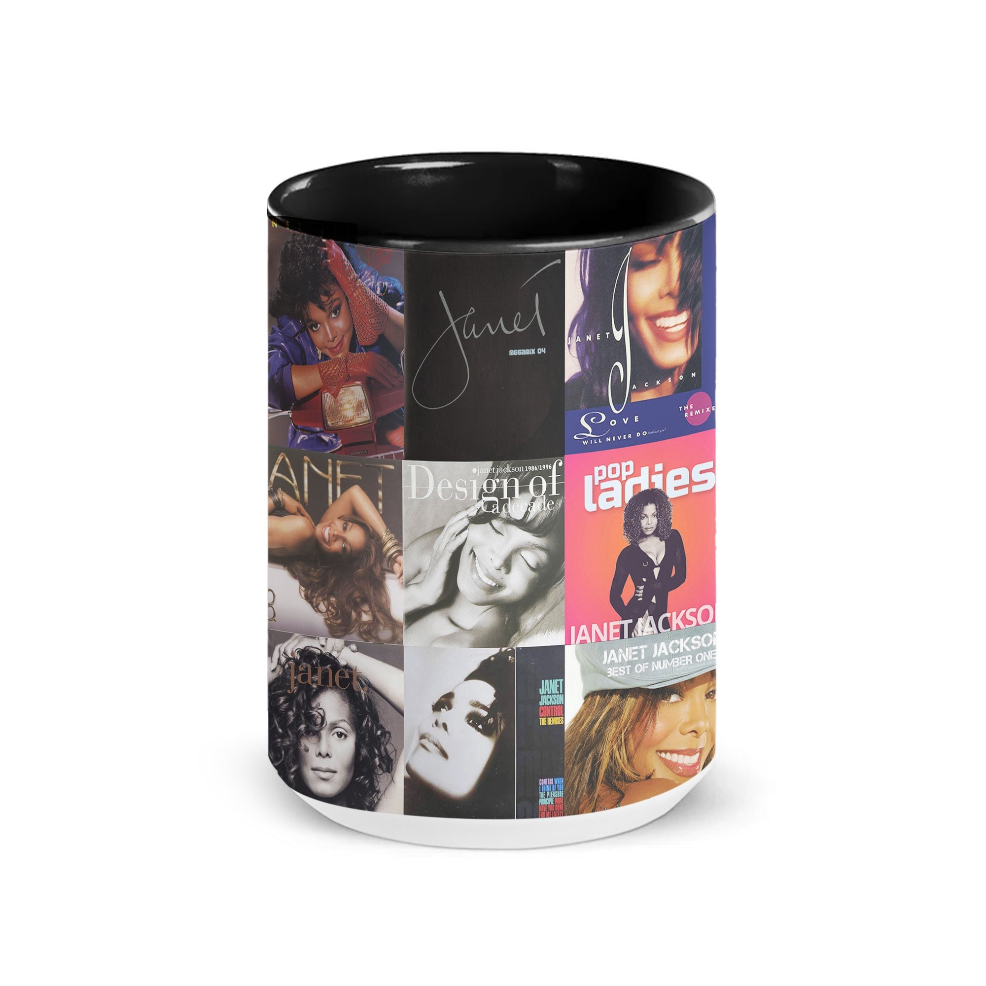 Janet Jackson Accent Mug Iconic Album Cover Collage Gift for Pop & R&B Fans