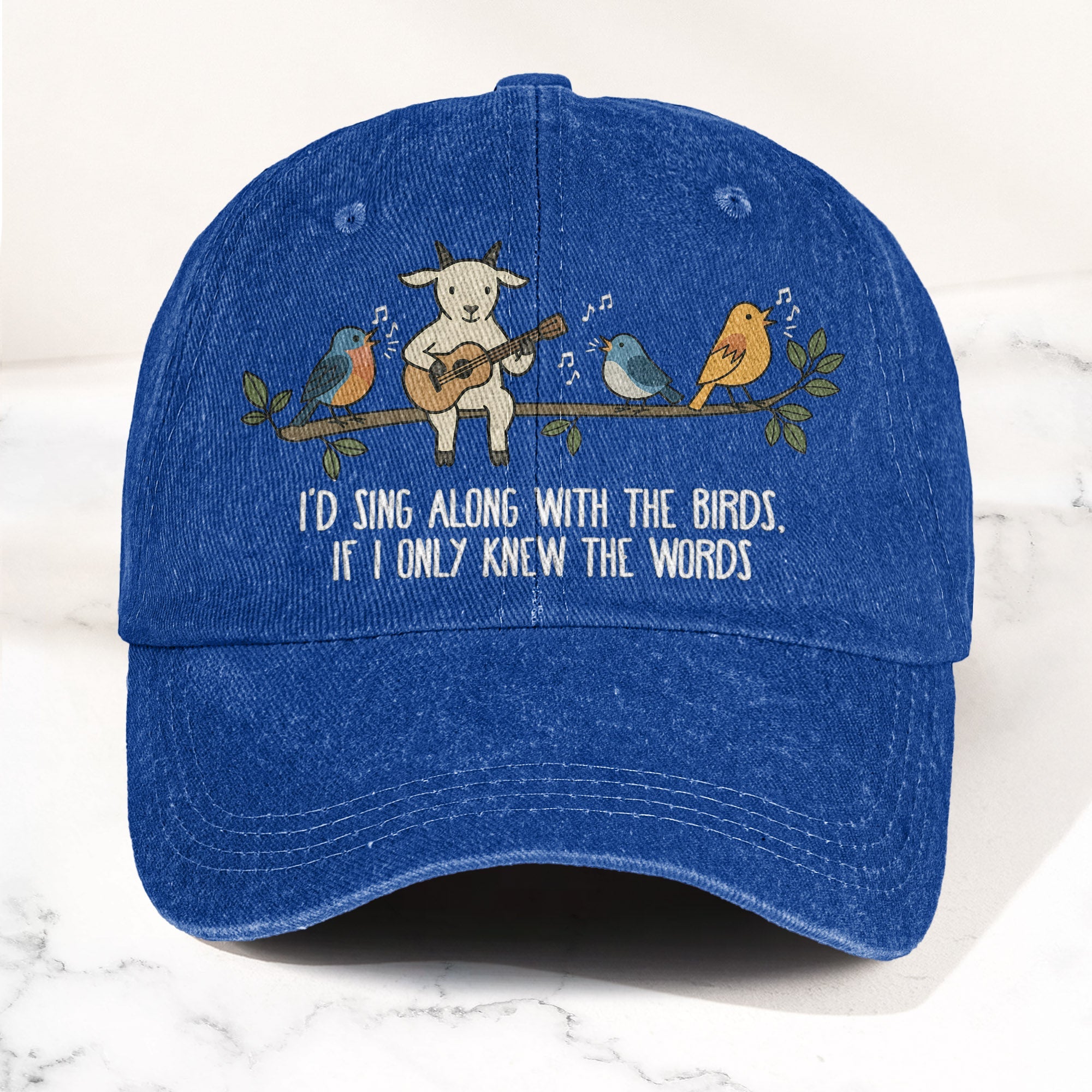 Billy Strings Gild the Lily Lyrics Goat Acoustic Guitar Cosmic Bluegrass Vintage Denim Cap Retro Vintage Dad Cap Gift For Dad (With Box)