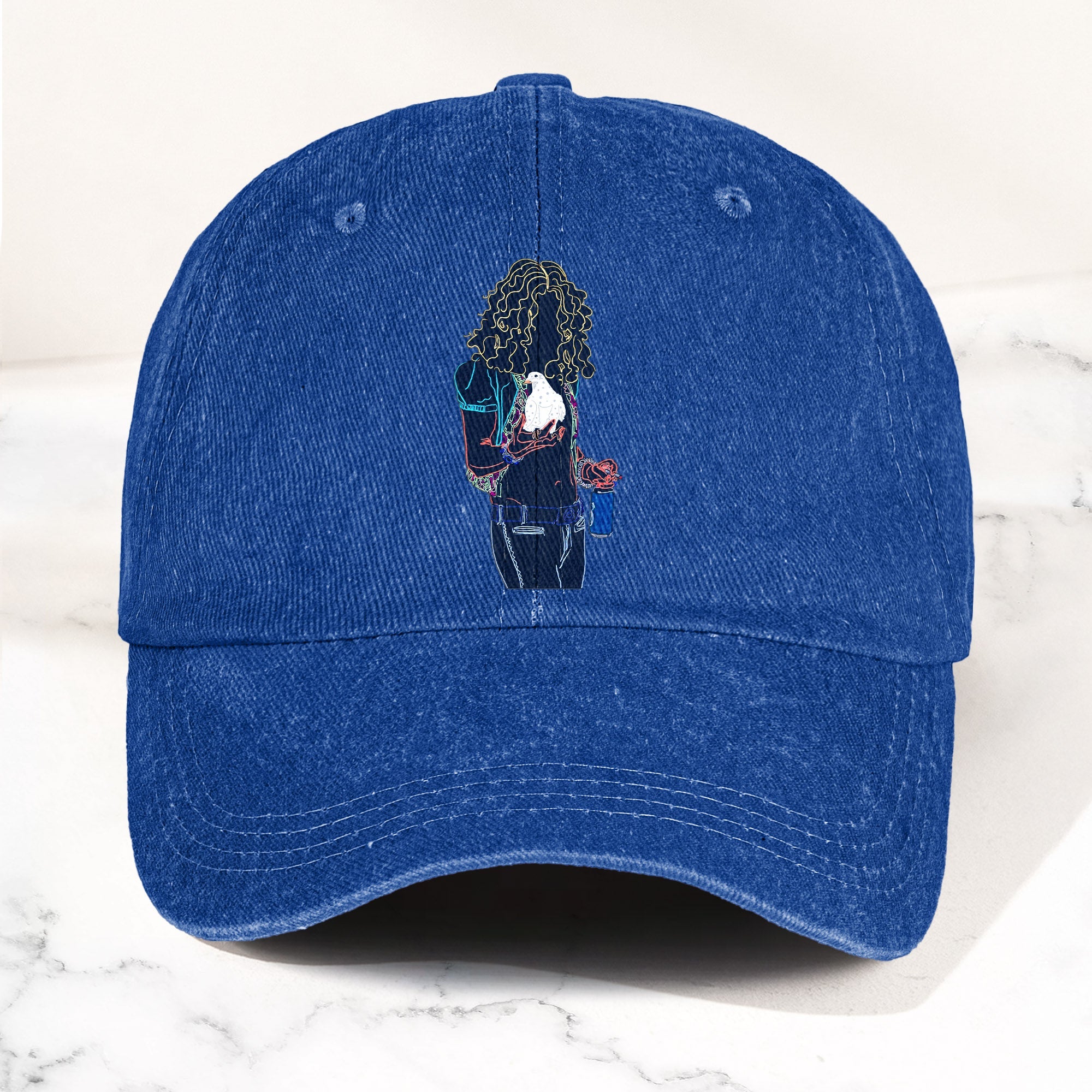 Robert Plant Denim Cap Retro Classic Rock Music Inspired Dad Hat (With Box)