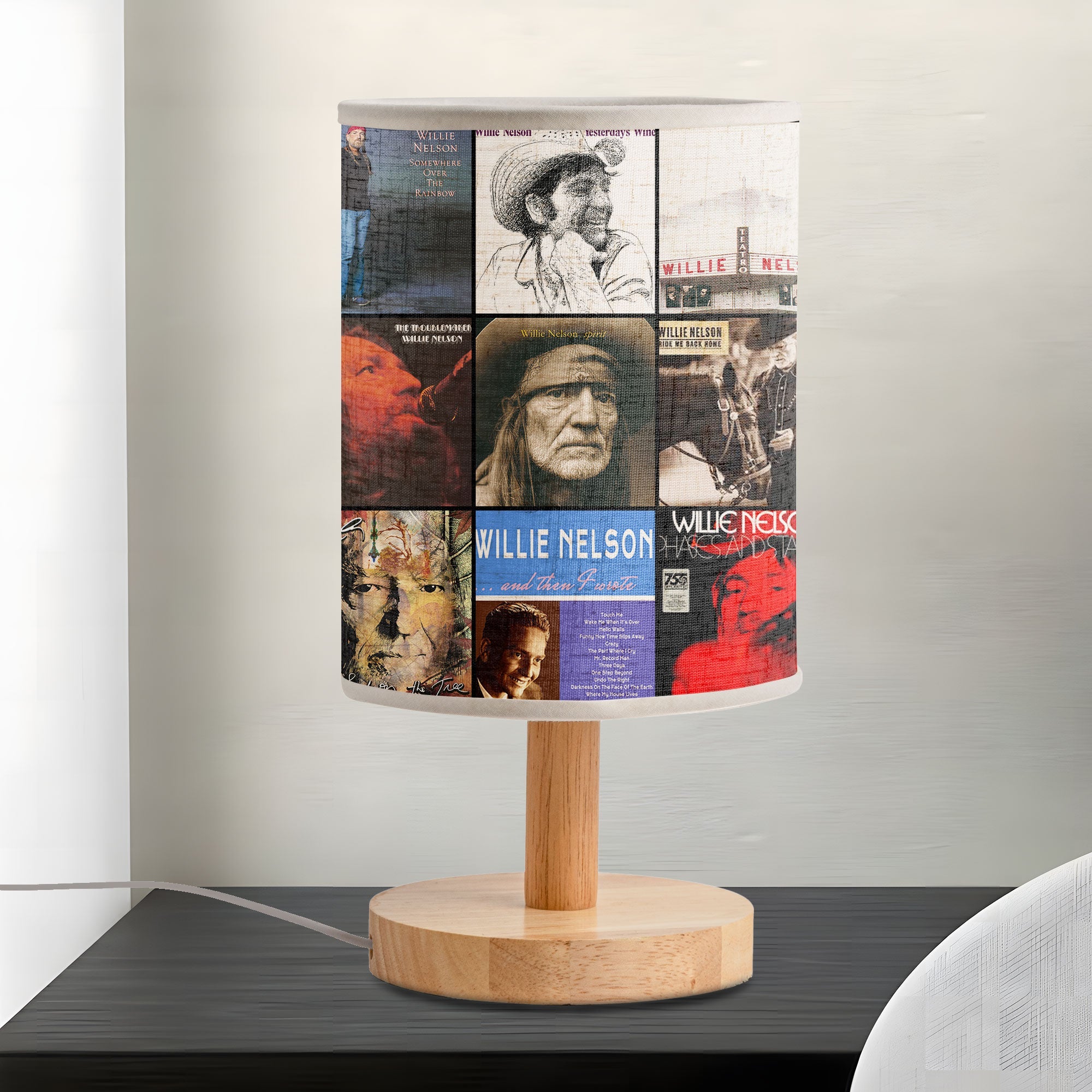 Willie Nelson Fabric Lamp Country Legend Album Art Collection