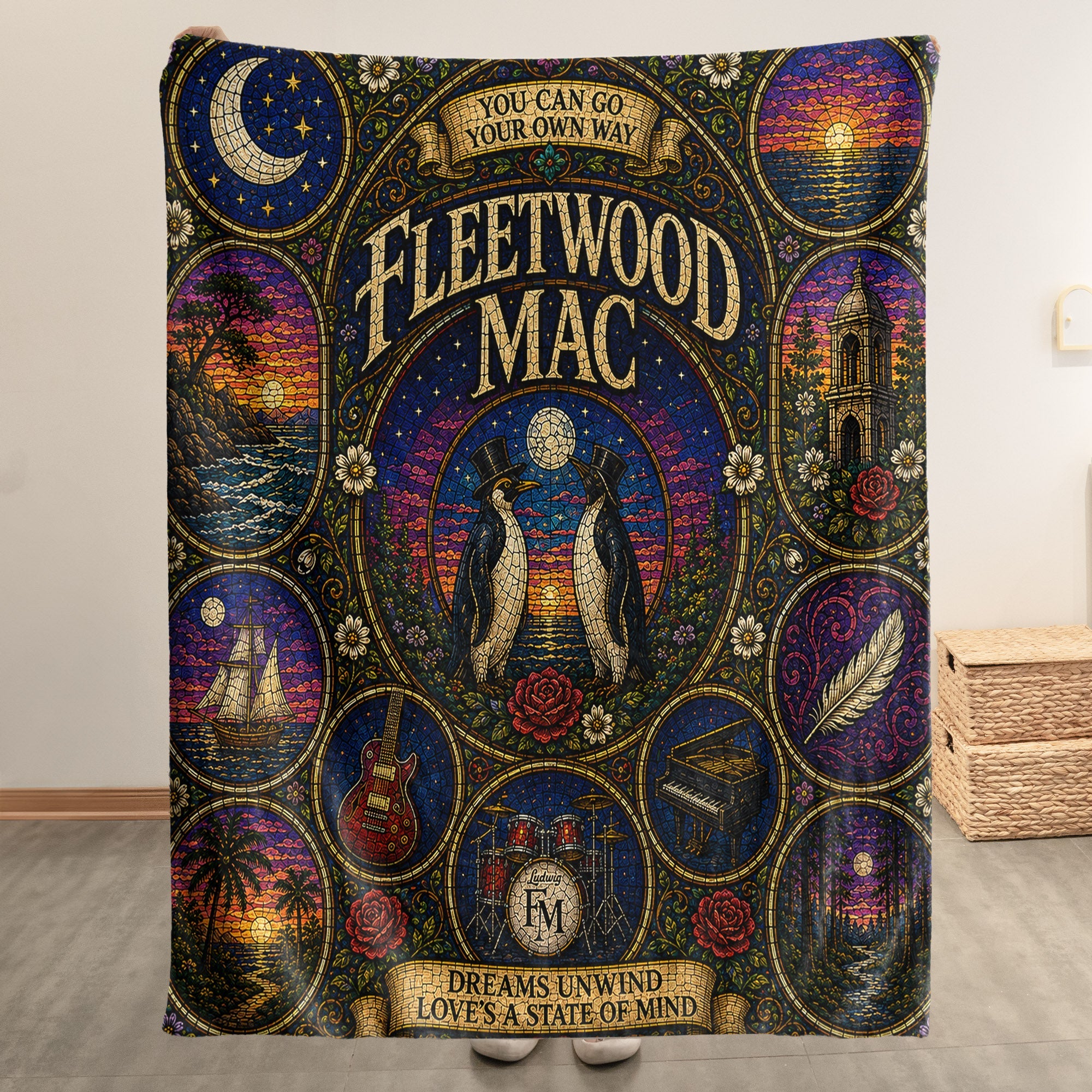 Fleetwood Mac Sherpa Blanket Dreams Stained Glass Blanket