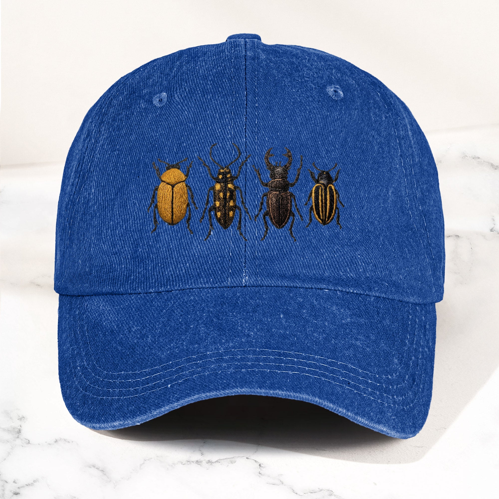 The Beatles Denim Cap Minimalist Beetle Design Dad Hat ( With Box)