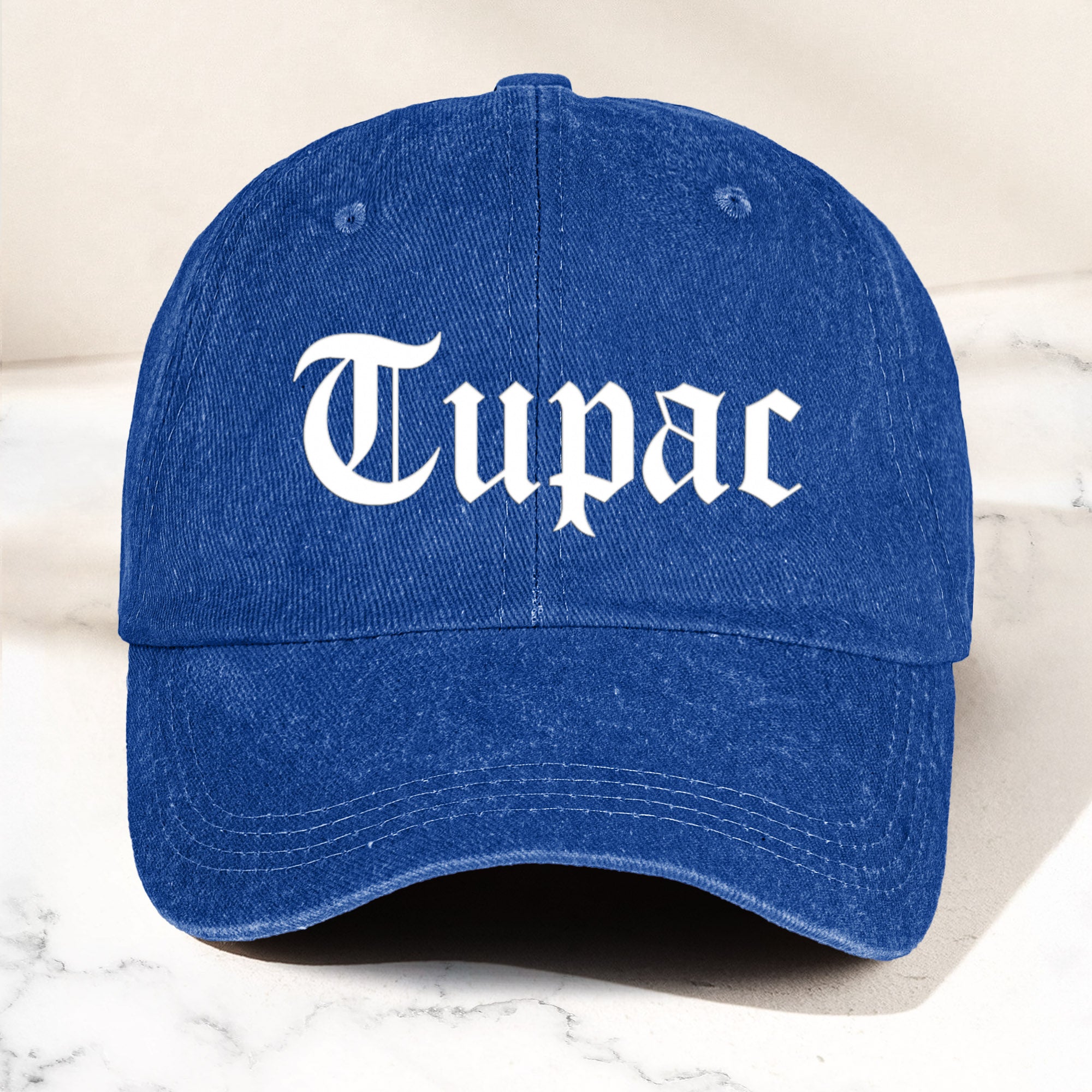 2Pac Denim Dad Cap Classic Old English Logo Design ( With BOX)