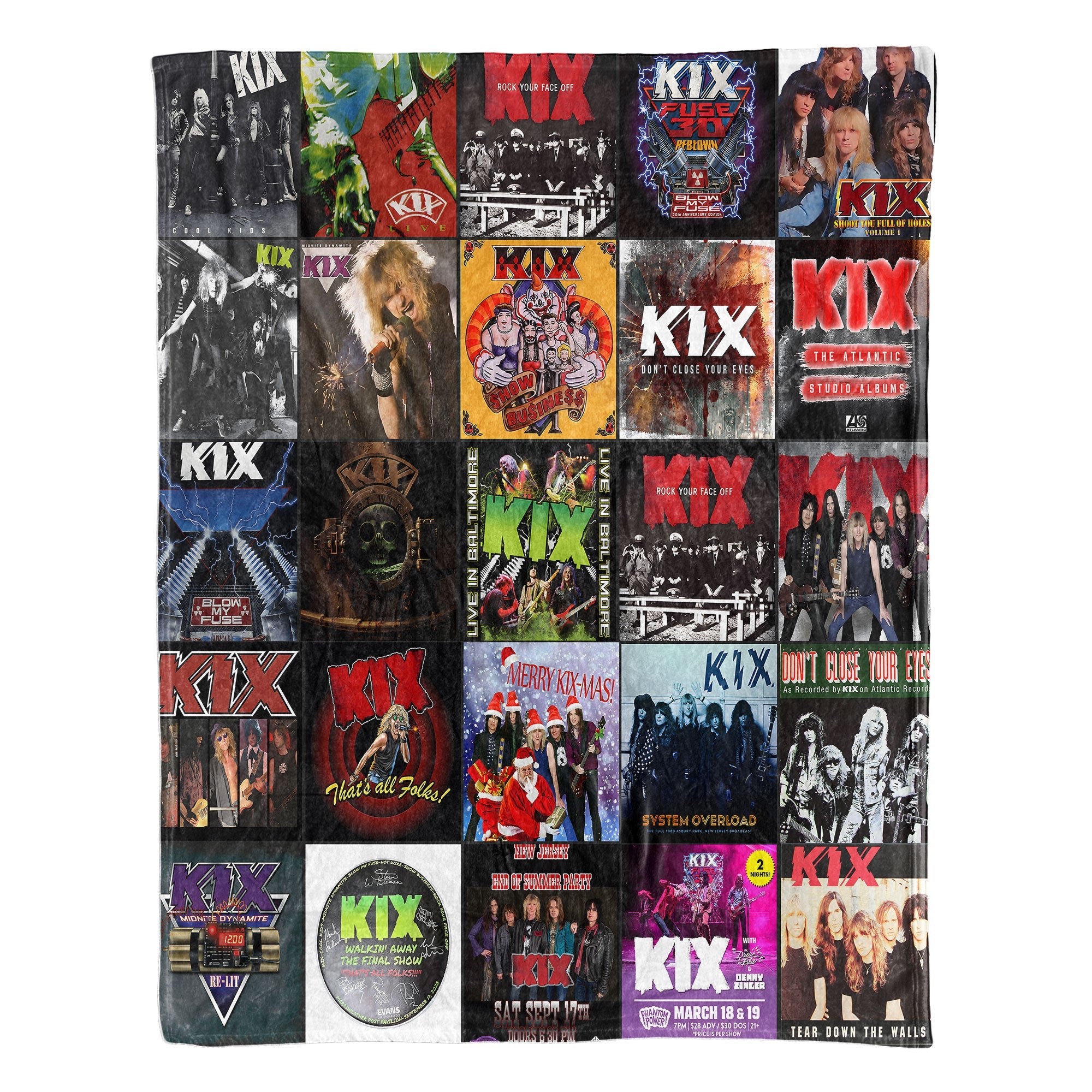 KIX Sherpa Blanket A High-Voltage Tribute for True Glam Metal Fans