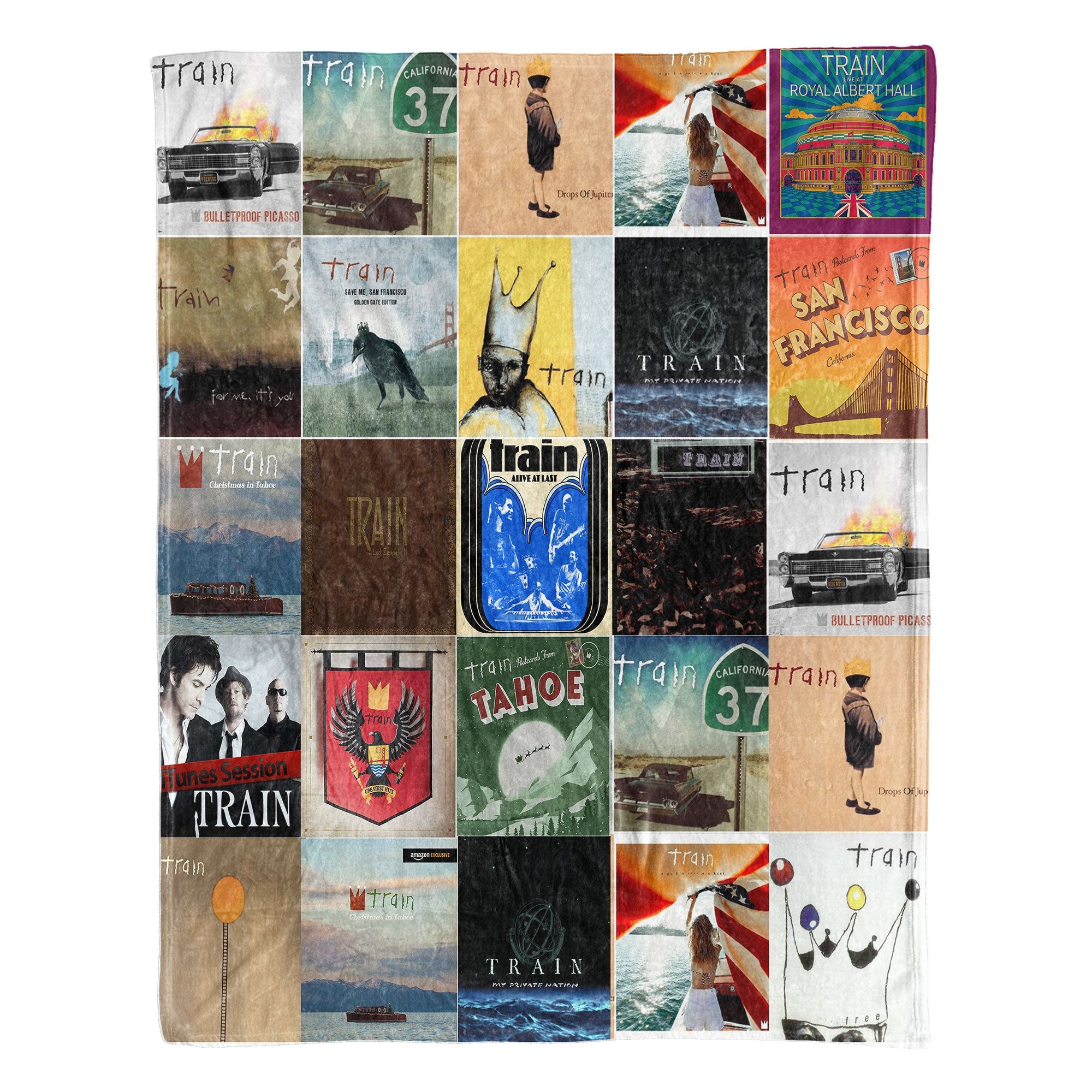 Train Sherpa Blanket A Cozy Album Art Collection for True Fans