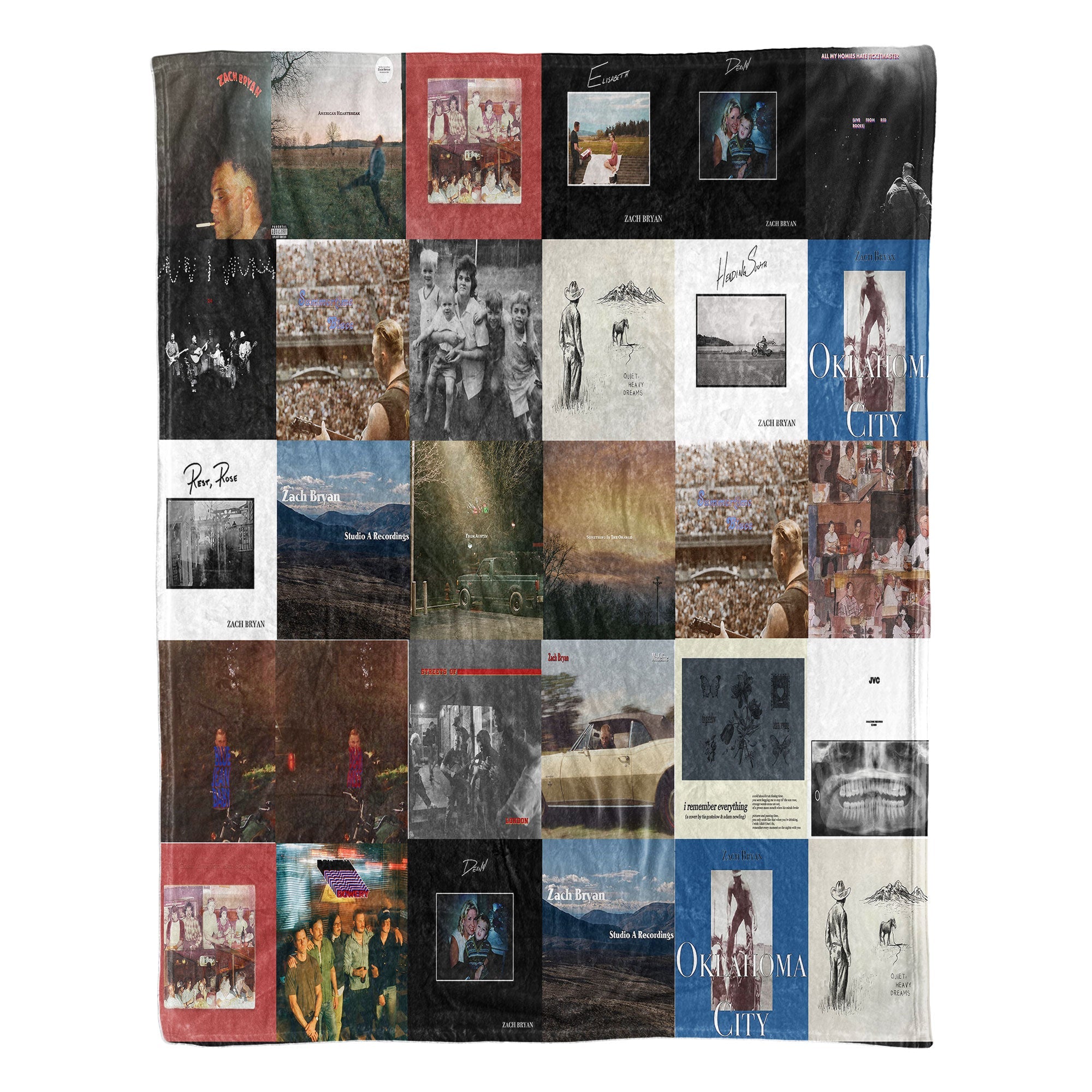 Zach Bryan Sherpa Blanket A Heartland Memory Quilt for True Fans