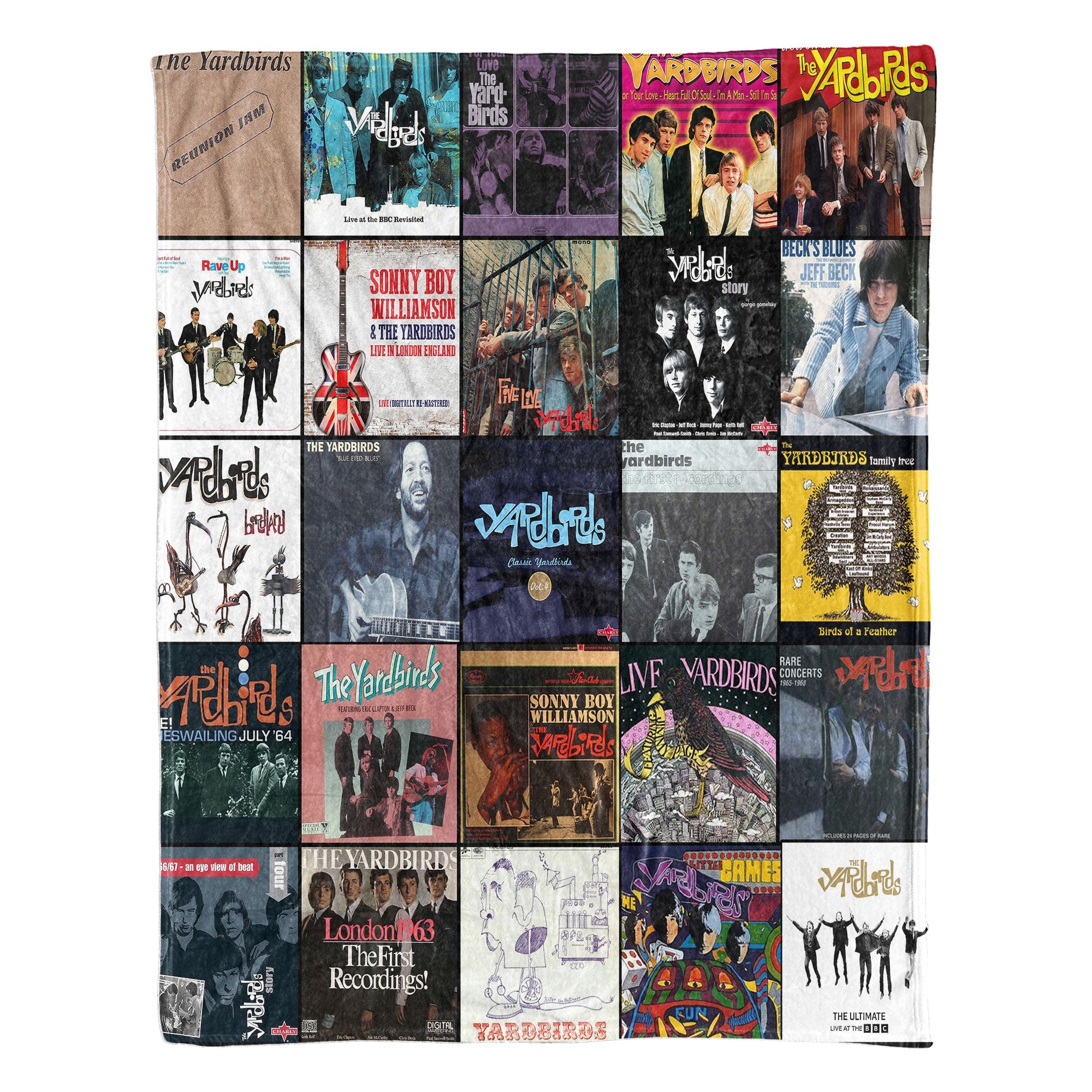 The Yardbirds Sherpa Blanket A Legendary Blues-Rock Album Collage for True Fans