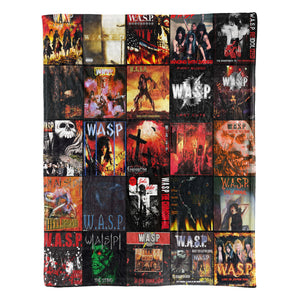 W.A.S.P. Sherpa Blanket A Heavy Metal Legacy Collage for True Shock Rock Fans