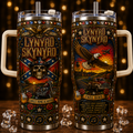 Lynyrd Skynyrd 40oz Rhinestone Insulated Tumbler with Handle Stainless Steel Travel Mug with Straw and Lid