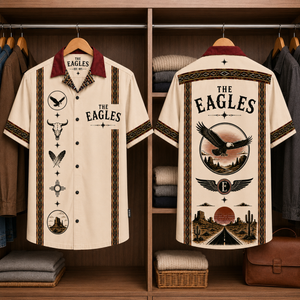 The Eagles Southwestern Eagle Hawaiian Shirt – Mexican Inspired Hawaiian Shirt White Version
