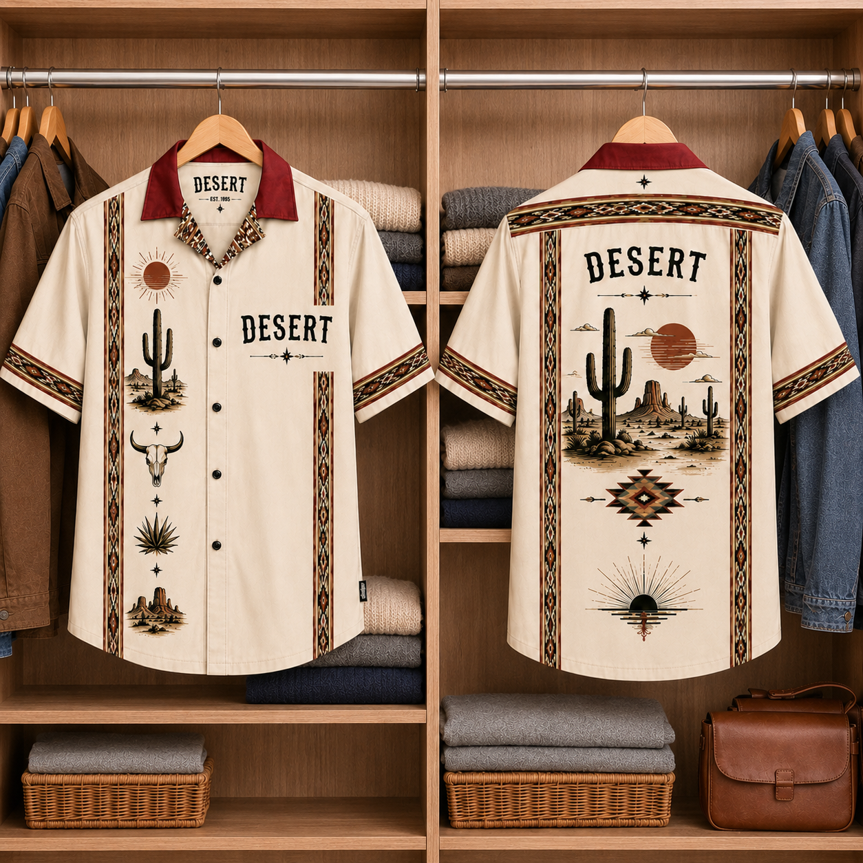 Desert Landscape Luxury Design Hawaiian Shirt – Southwestern Inspired Hawaiian Shirt White Version