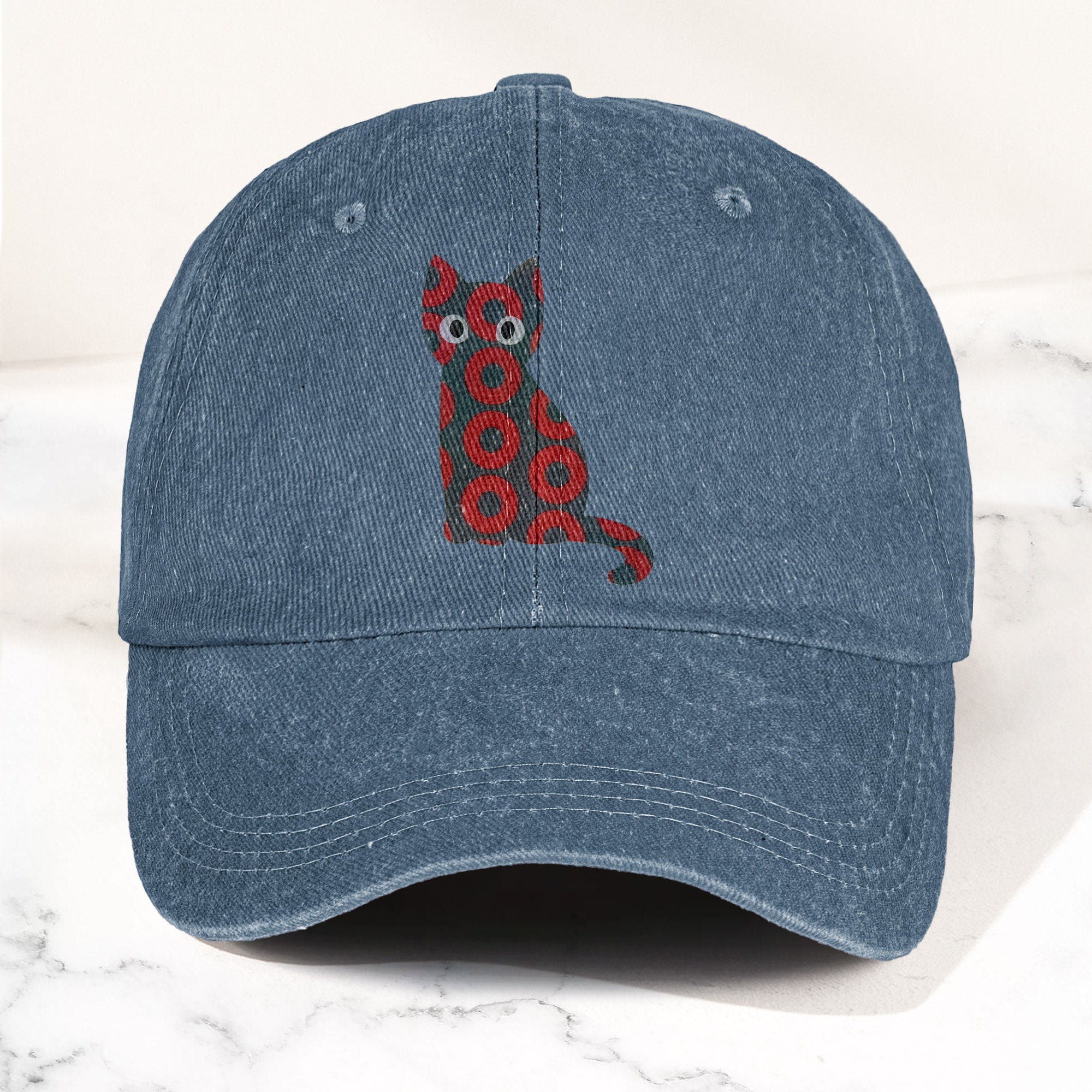 5-PACK Holographic Phish Cat Denim Cap Retro Music Fan Merch Cap Gift For Dad (With Box)