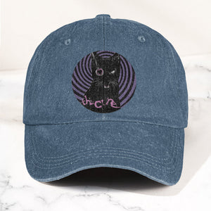 The Cure Black Cat Denim Cap Retro The Cure Tribute Merch Dad Hat (With Box)