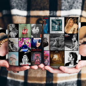 Lady Gaga Accent Mug Pop Icon Album Cover Collage Gift