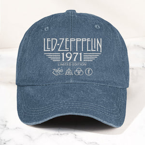 Led Zeppelin 1971 Four Symbols Denim Cap Vintage Dad Cap Gift For Dad (With Box)