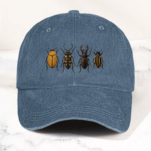 The Beatles Denim Cap Minimalist Beetle Design Dad Hat ( With Box)