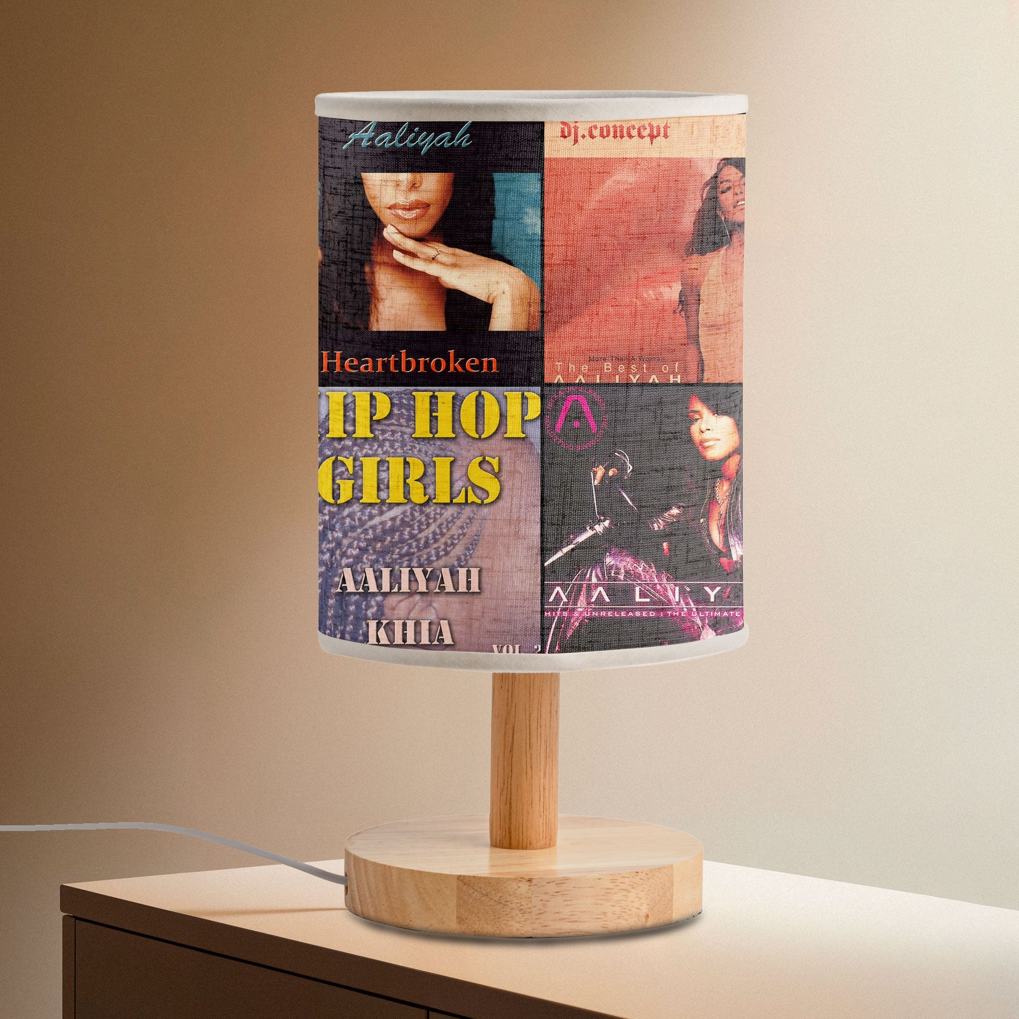 Aaliyah Album Art Table Lamp R&B Legend Decorative Light
