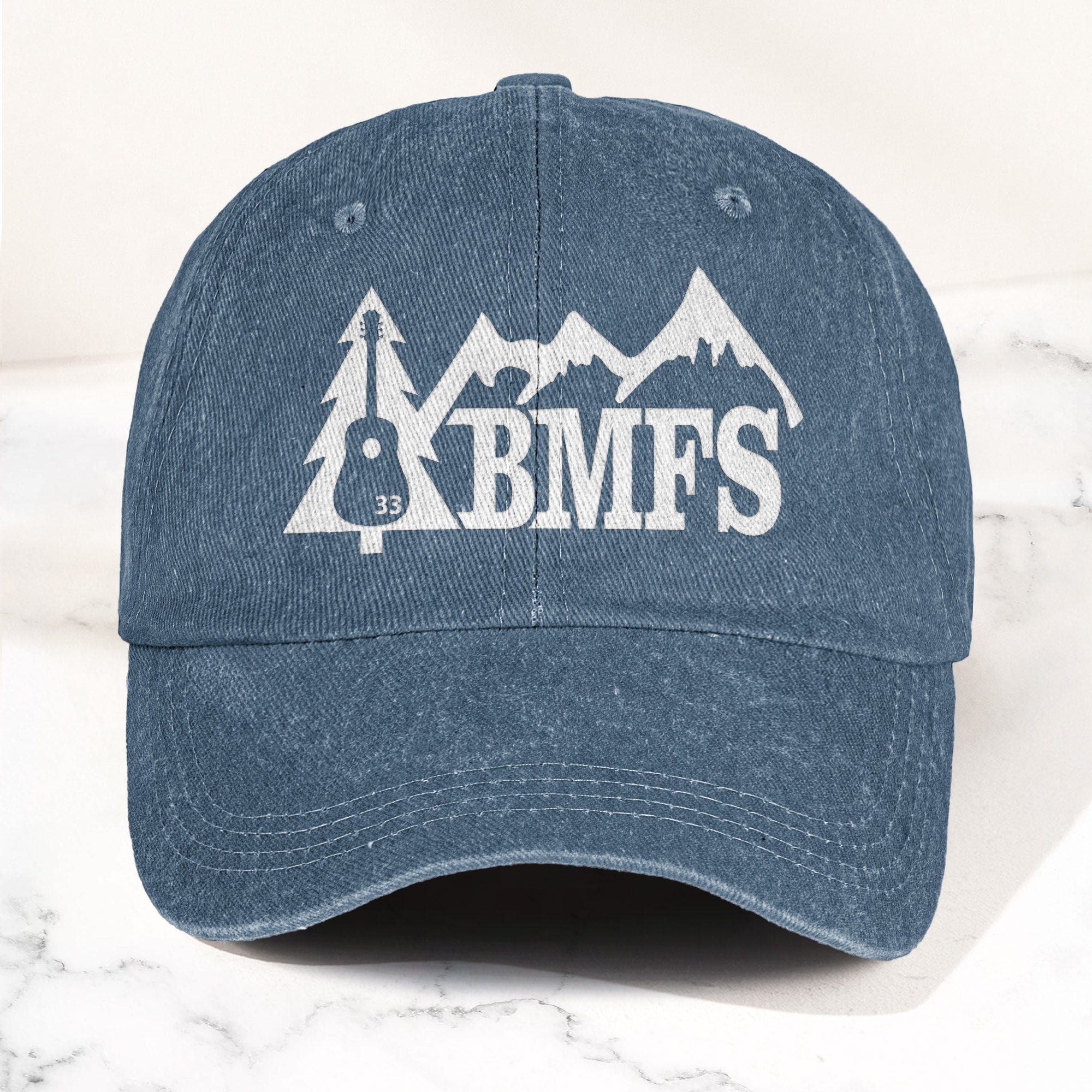 Billy Strings BMFS Acoustic Guitar Mountain Nature Music Merch Denim Cap Retro Vintage Dad Cap Gift For Dad (With Box)