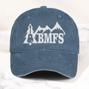 Billy Strings BMFS Acoustic Guitar Mountain Nature Music Merch Denim Cap Retro Vintage Dad Cap Gift For Dad (With Box)