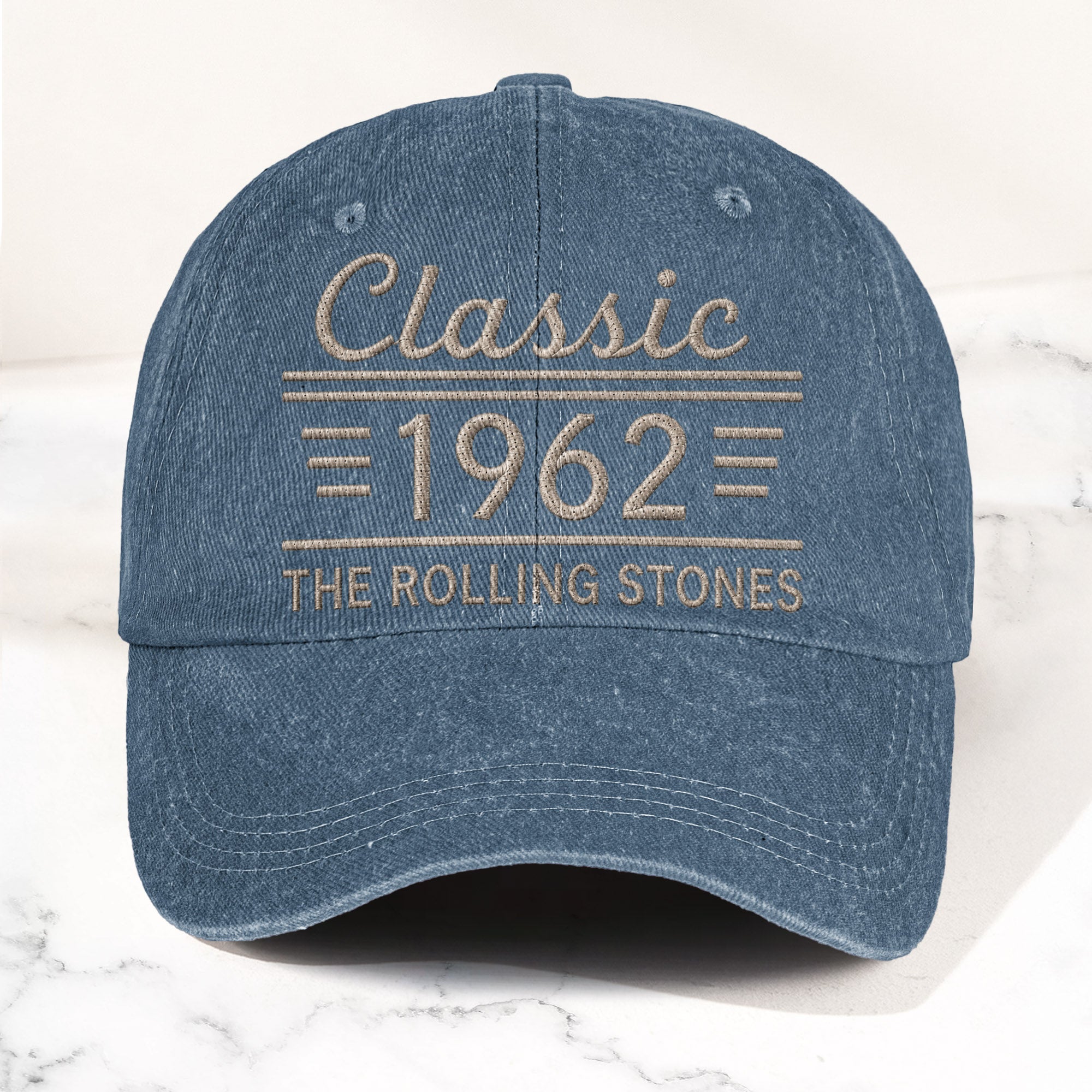 The Rolling Stones Classic 1962 Est Rock And Roll Band Music Merch Denim Cap Retro Vintage Dad Cap Gift For Dad (With Box)