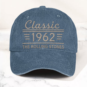 The Rolling Stones Classic 1962 Est Rock And Roll Band Music Merch Denim Cap Retro Vintage Dad Cap Gift For Dad (With Box)