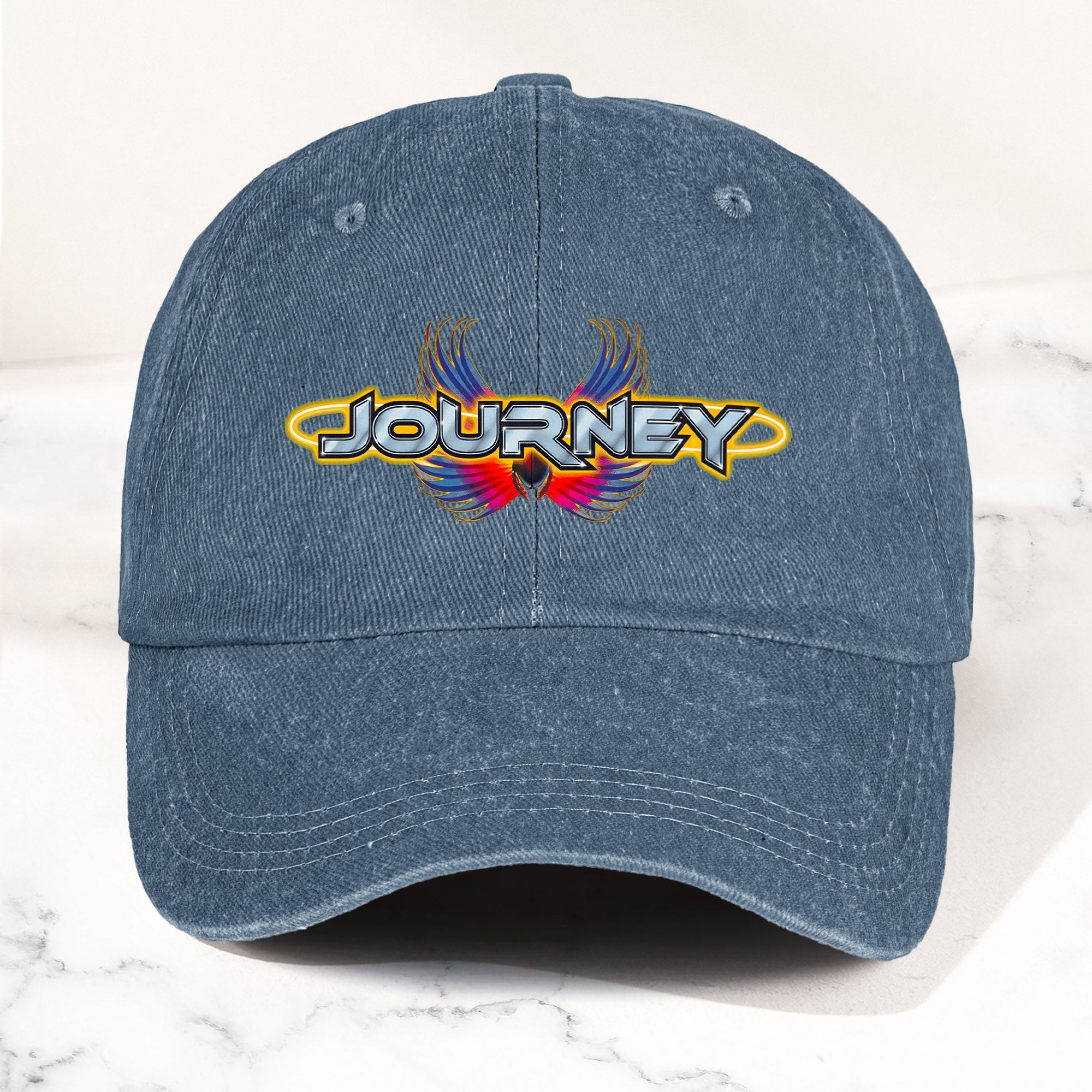 Journey Denim Dad Cap Legendary Rock Band Logo Design ( With BOX)