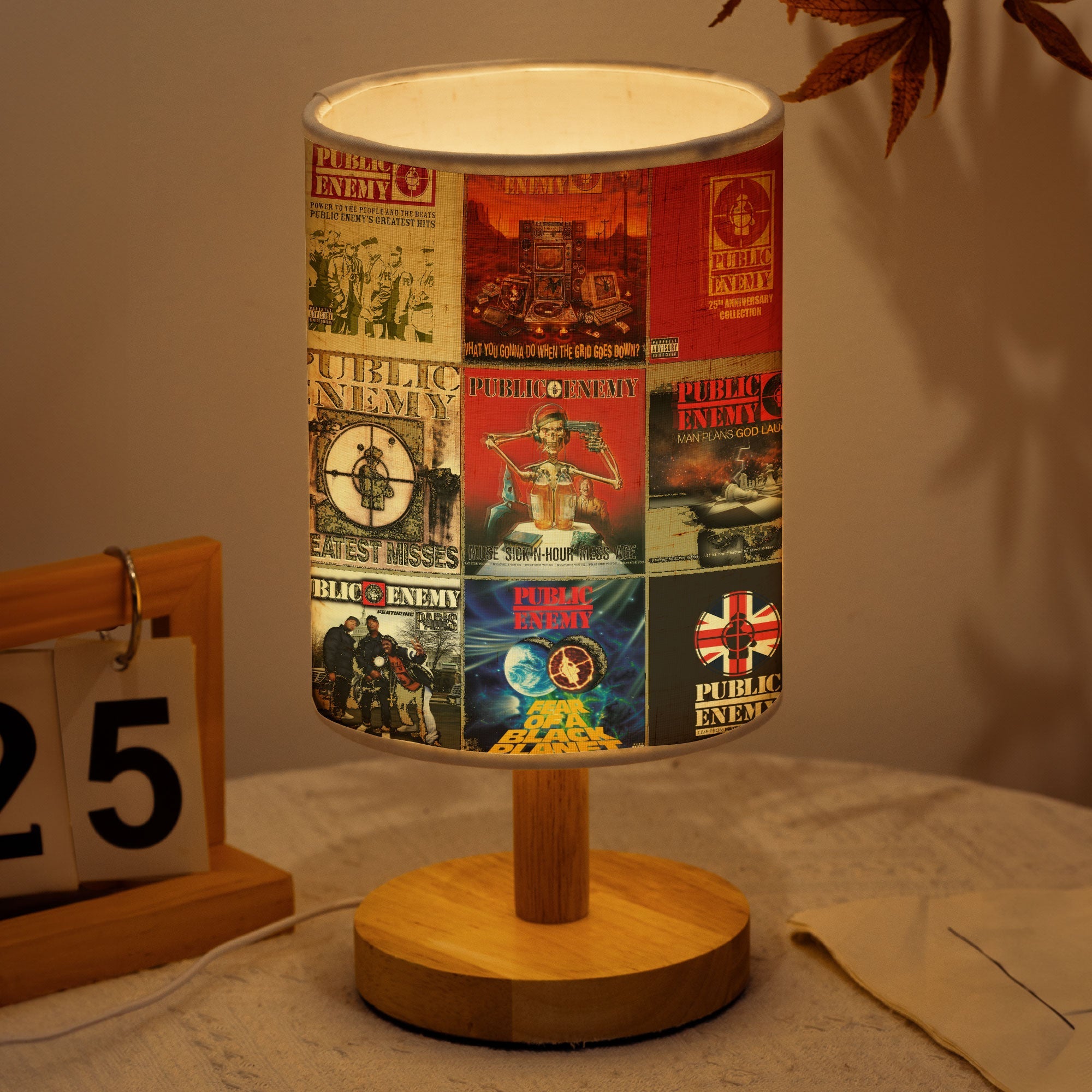 Public Enemy Albums Fabric Lamp Hip-Hop Revolution Glow