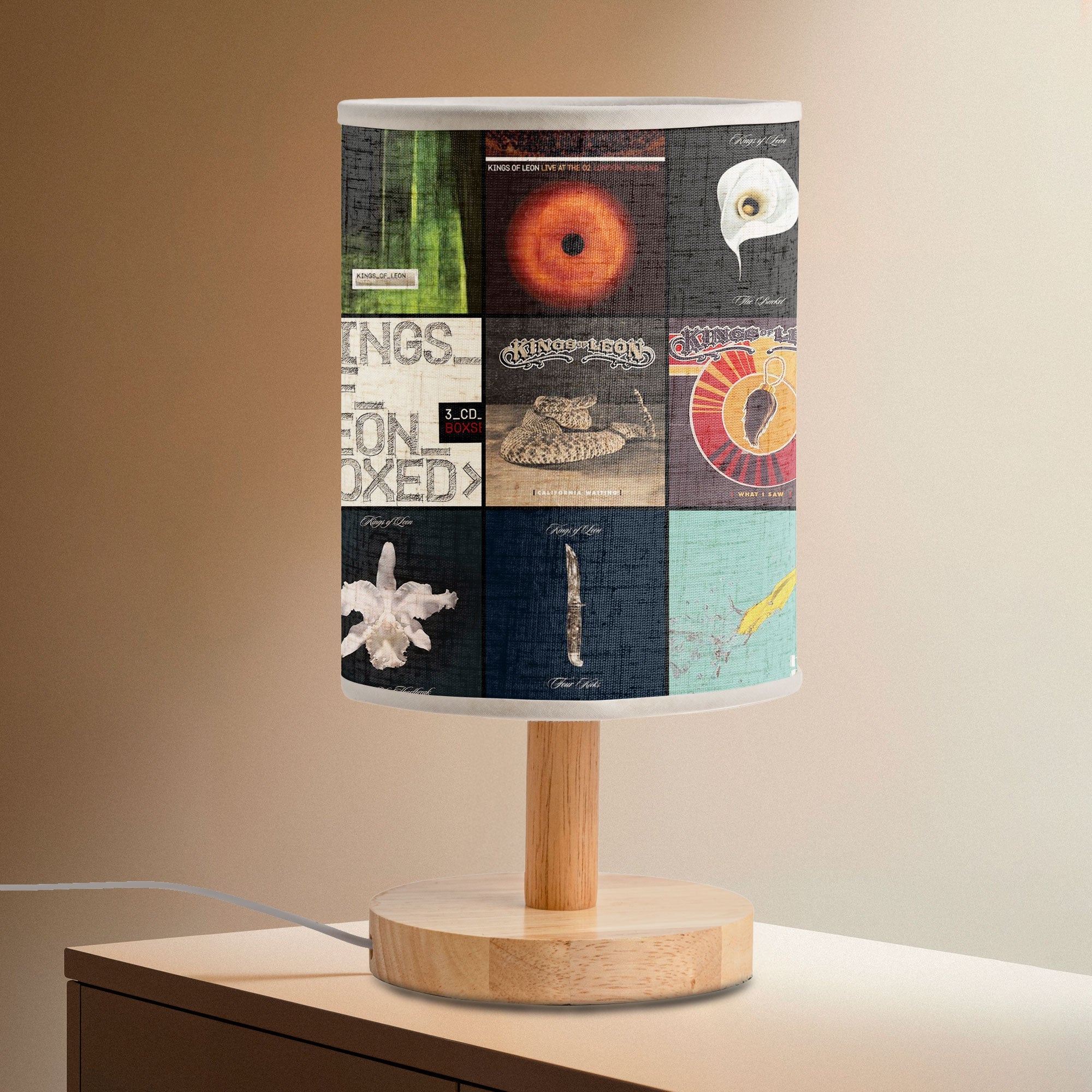 Kings of Leon Album Cover Fabric Lamp Indie Rock Vibes Table Light