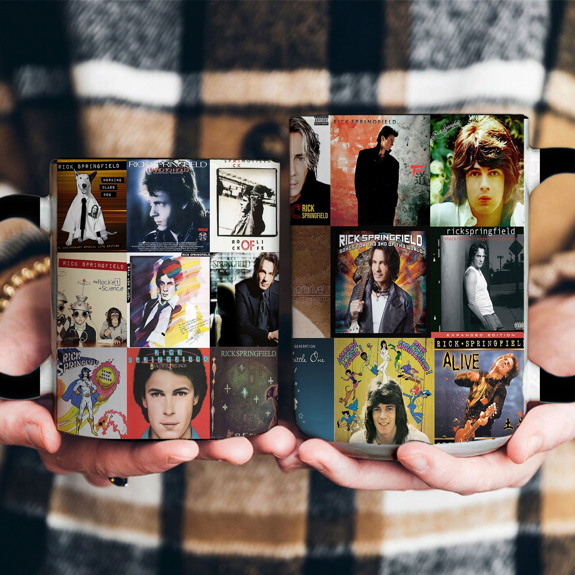 Rick Springfield Accent Mug Classic Hits Album Art Collage Gift