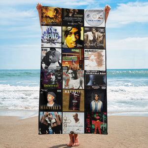 2Pac Beach Towel Album Cover Collage Classic Hip-Hop Towel