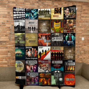 3 Doors Down Sherpa Blanket Classic Album Cover Collage Cozy Throw Gift for Rock Fans