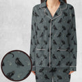 Black Cat and Raven Pattern Pajamas Set