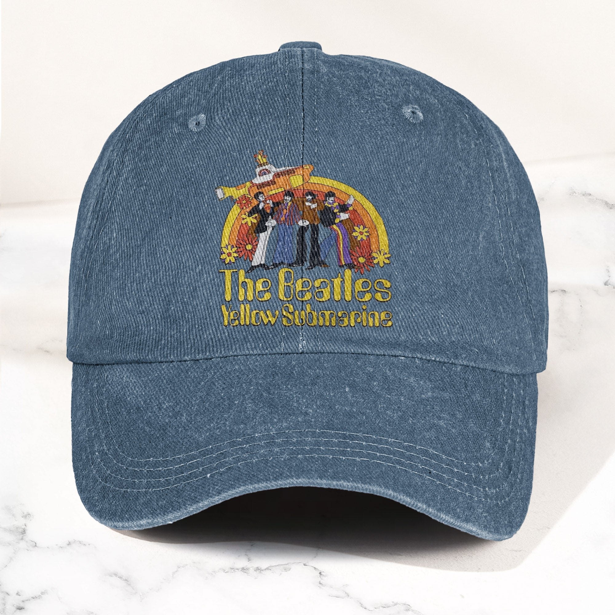 The Beatles Yellow Submarine Denim Dad Cap Iconic Album Design ( With BOX)